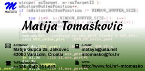 My old visit card