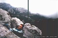 Me frozen (later) at Paklenica, 30.Aug.1999.